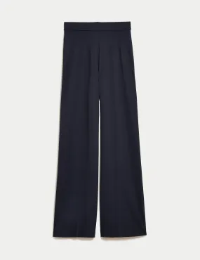 Jersey Wide Leg Trousers with Stretch