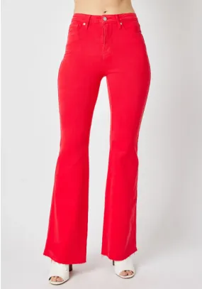 Judy Blue Red High Waist Flares