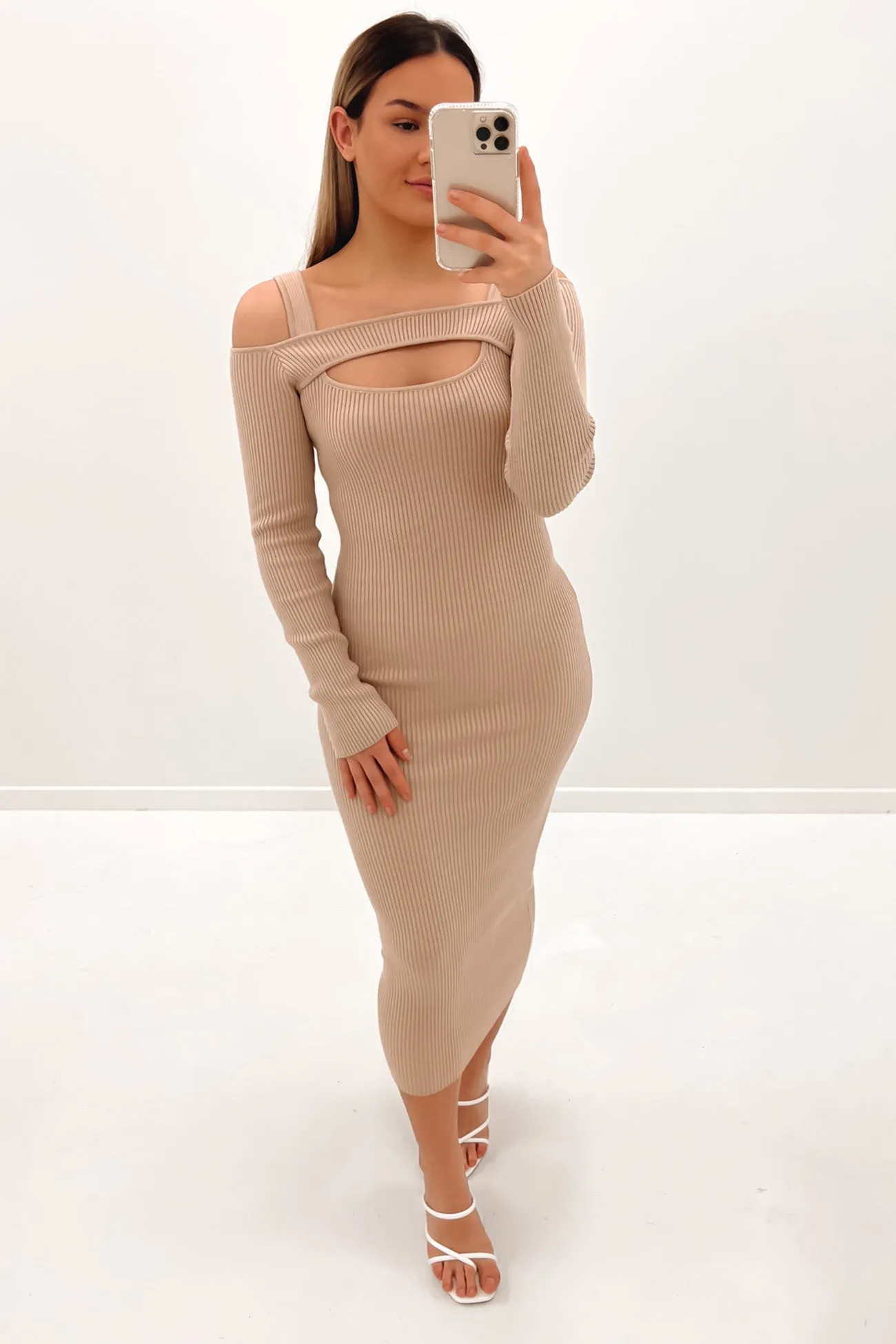 Kamryn Midi Dress Nude