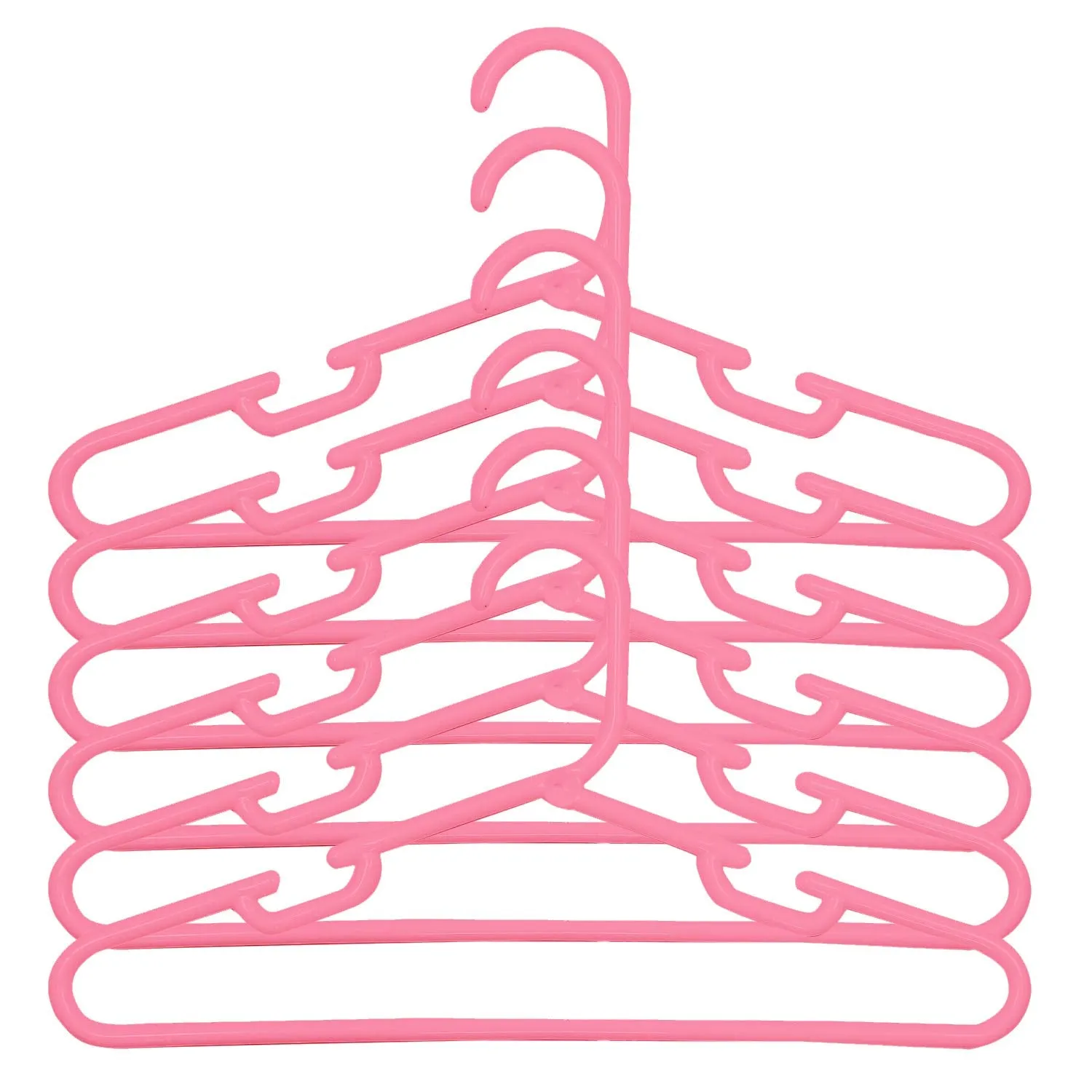 Kuber Industries Plastic 6 Pcs Baby Hanger Set for Wardrobe (Pink)-CTKTC21448