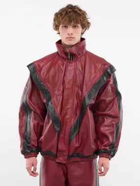 Lambskin Leather Track Jacket (04BL190-RED)