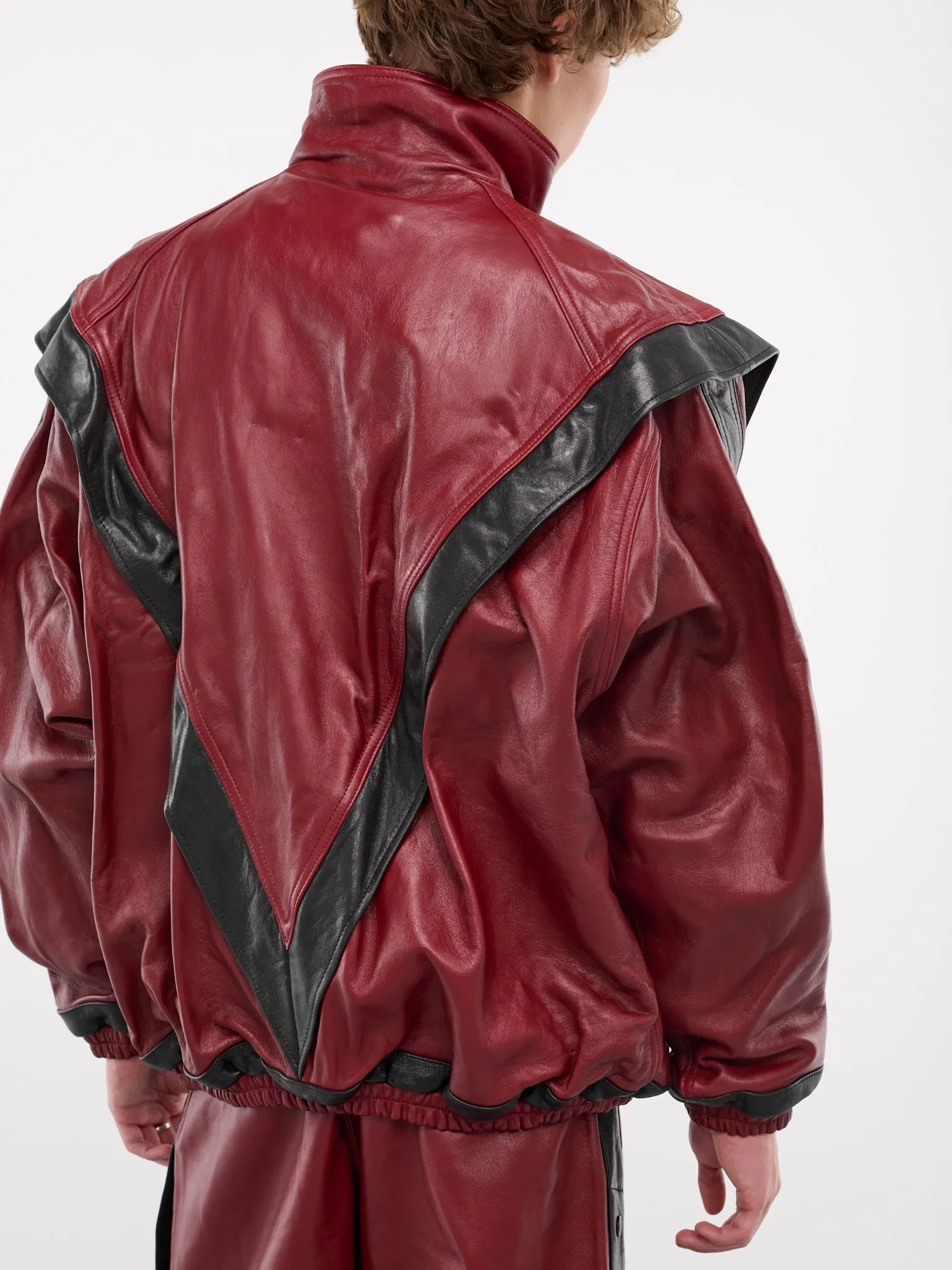 Lambskin Leather Track Jacket (04BL190-RED)