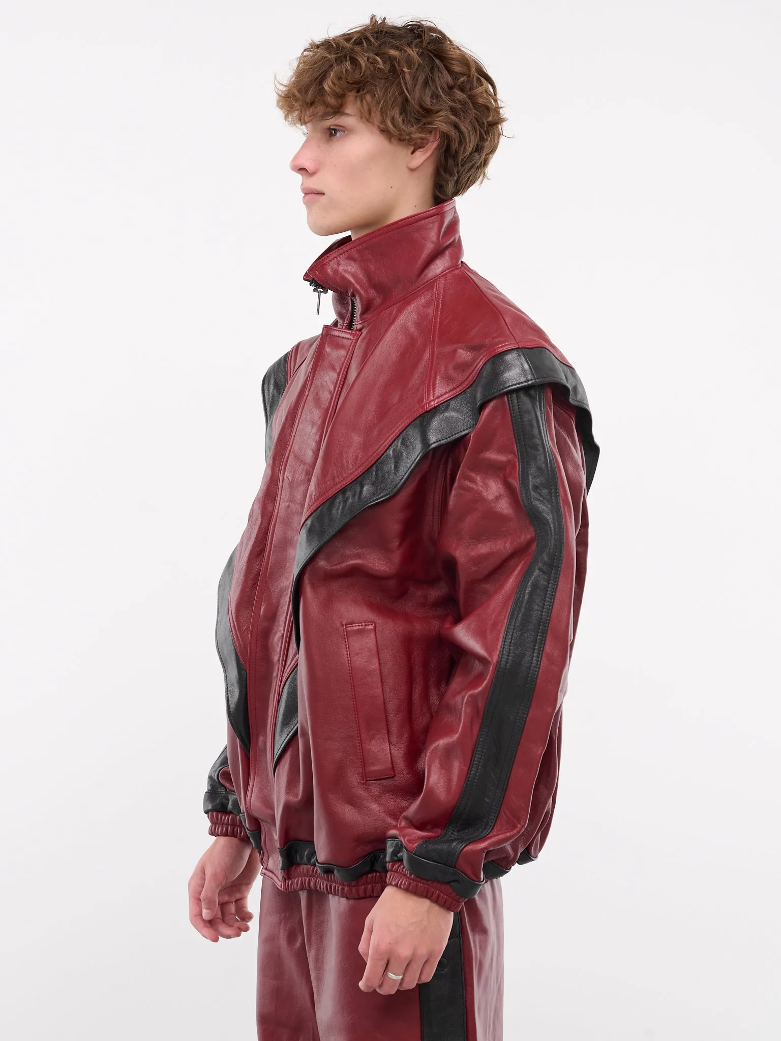 Lambskin Leather Track Jacket (04BL190-RED)