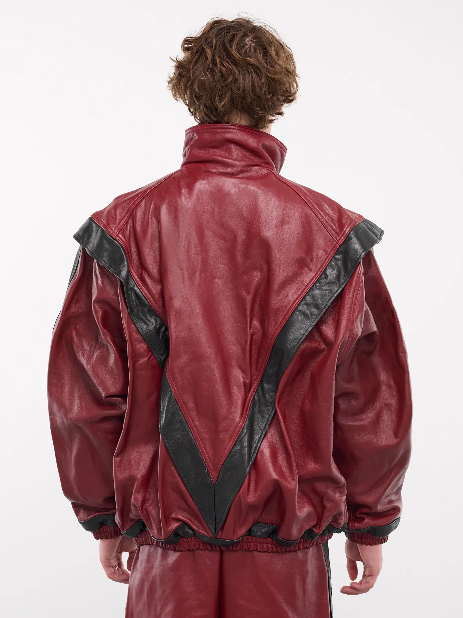 Lambskin Leather Track Jacket (04BL190-RED)