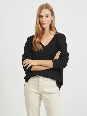 Larissa V-Neck Jumper (Black)