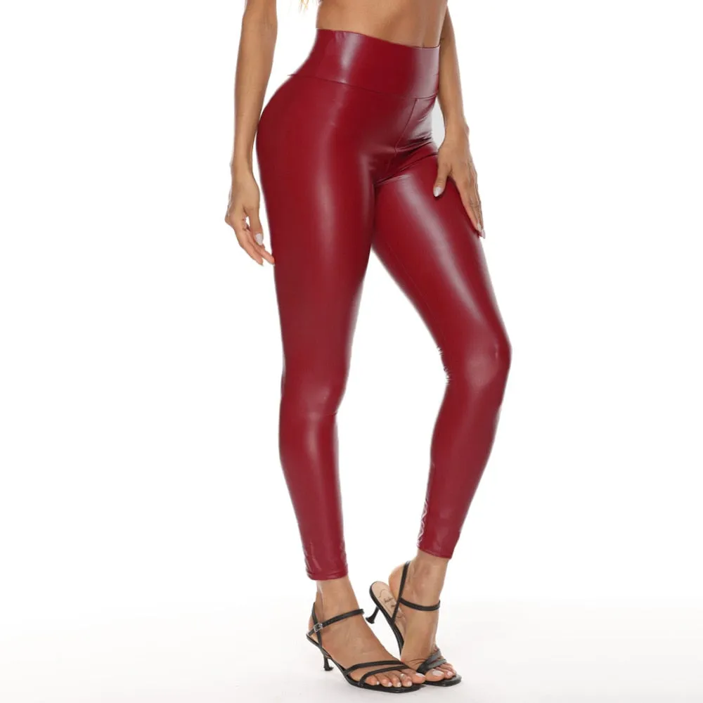 Leather  High Waist Pants