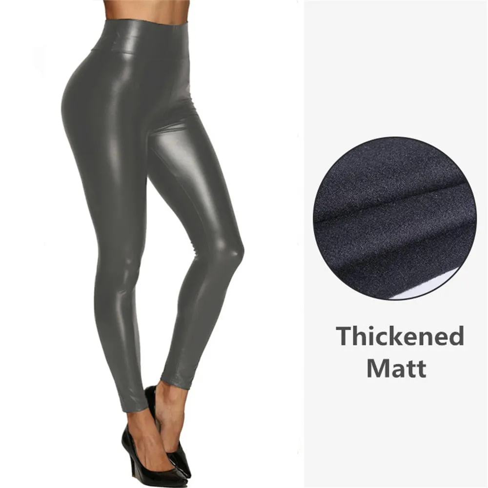 Leather  High Waist Pants