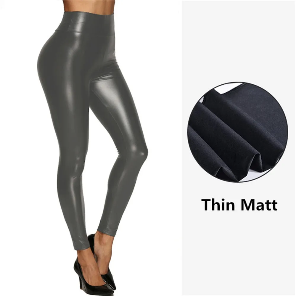 Leather  High Waist Pants