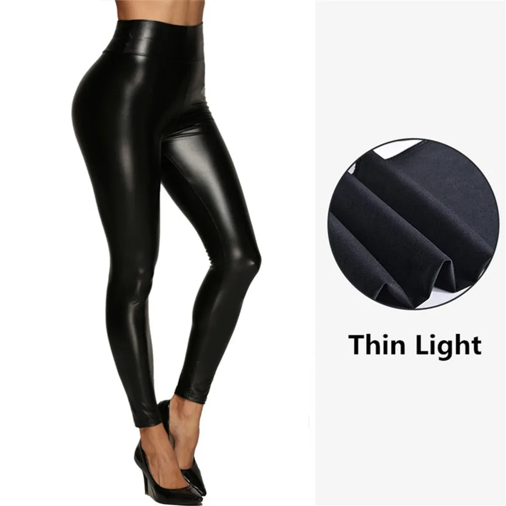 Leather  High Waist Pants