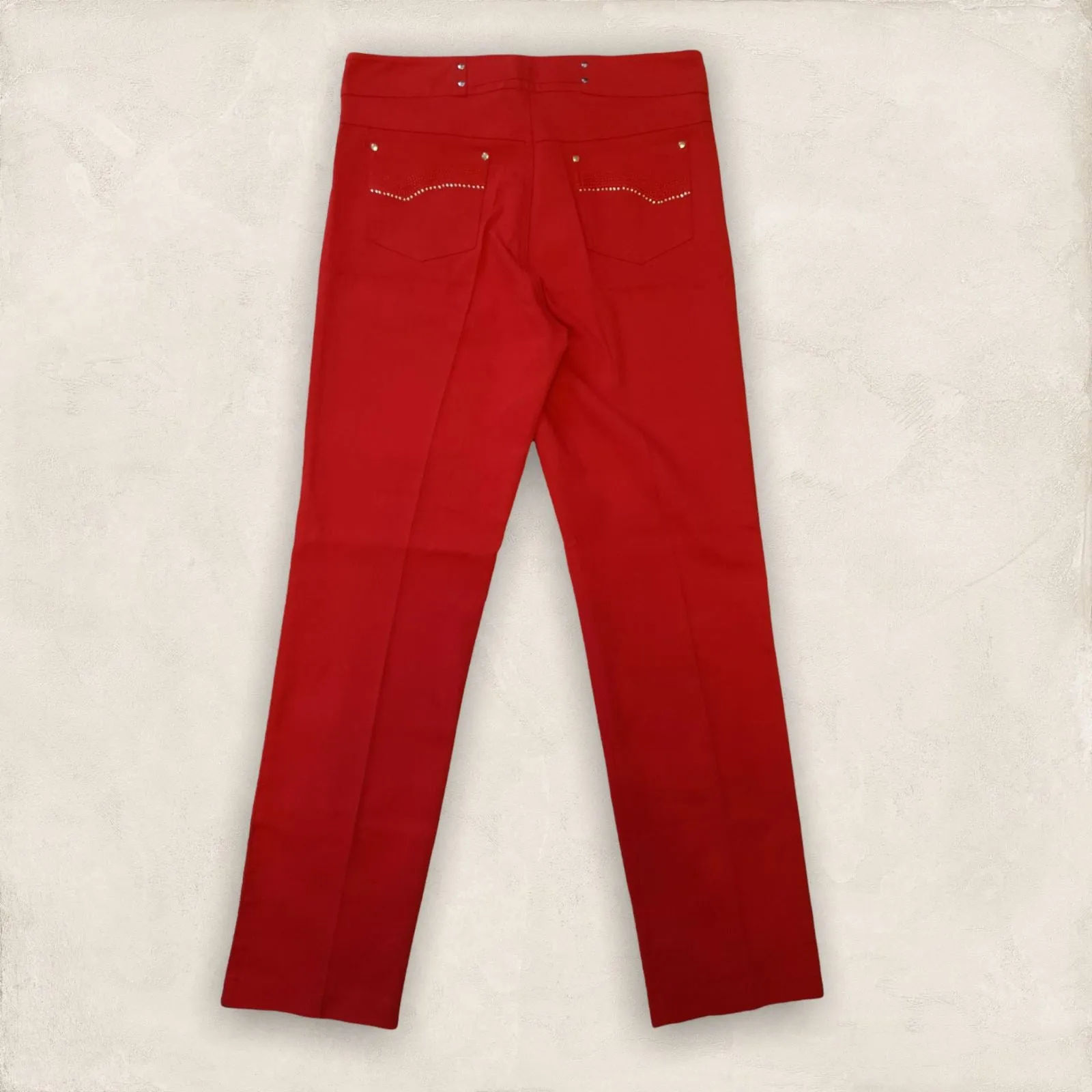 Libra Red Straight Leg High Rise Stretch Jeans UK 12 US 8 EU 40