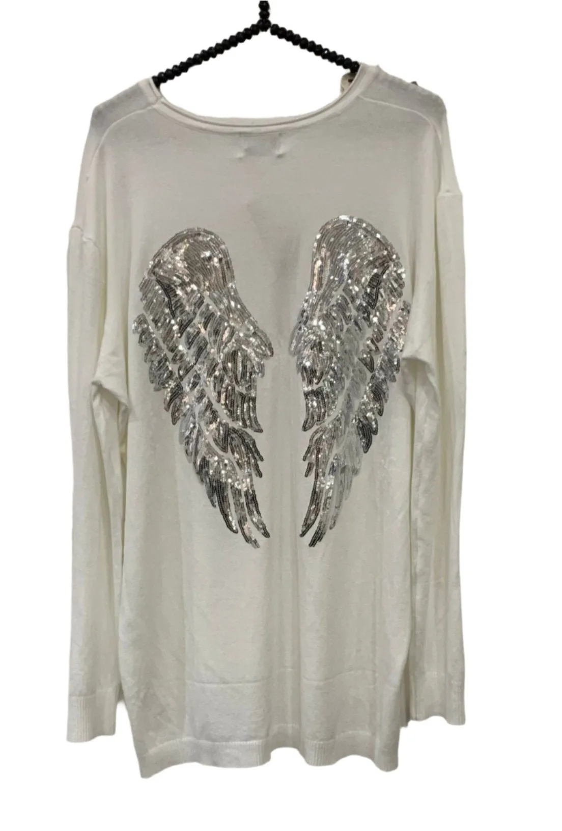 Limited Edition Angels Batwing Jumper In Grey Made In Italy By Feathers Of Italy