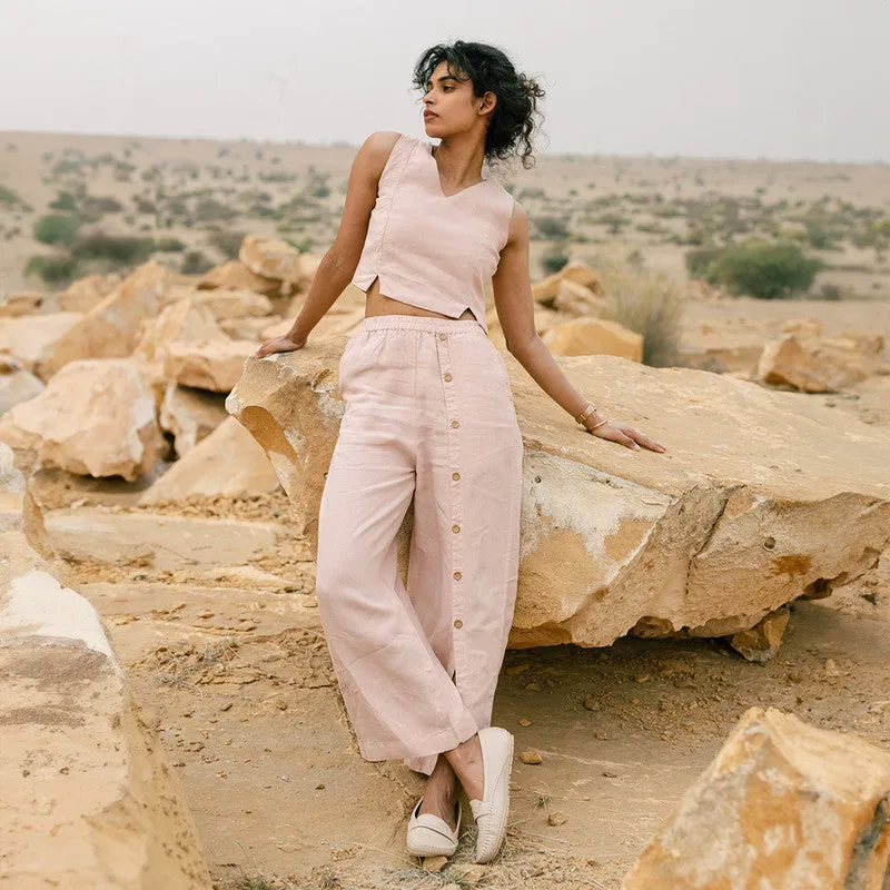 Linen Co Ord Set for Women | Flamingo Pink