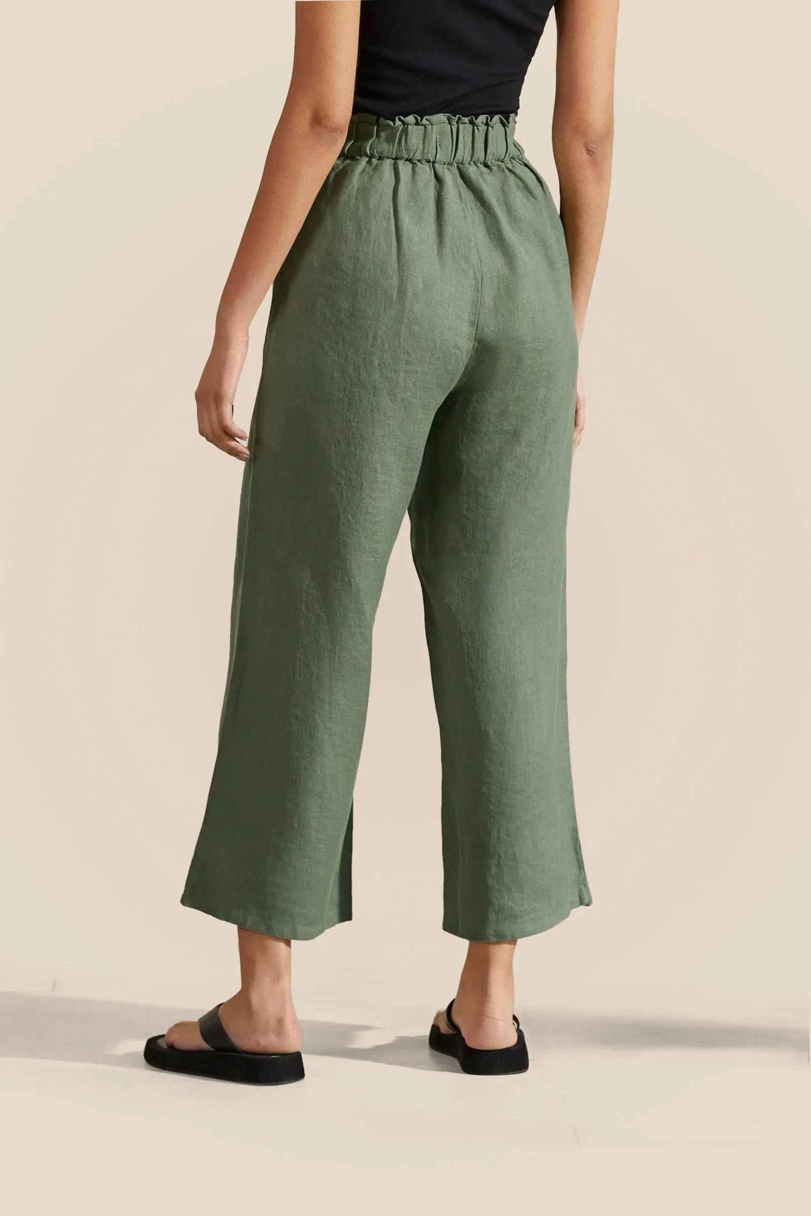 Linen Ruffle Trousers