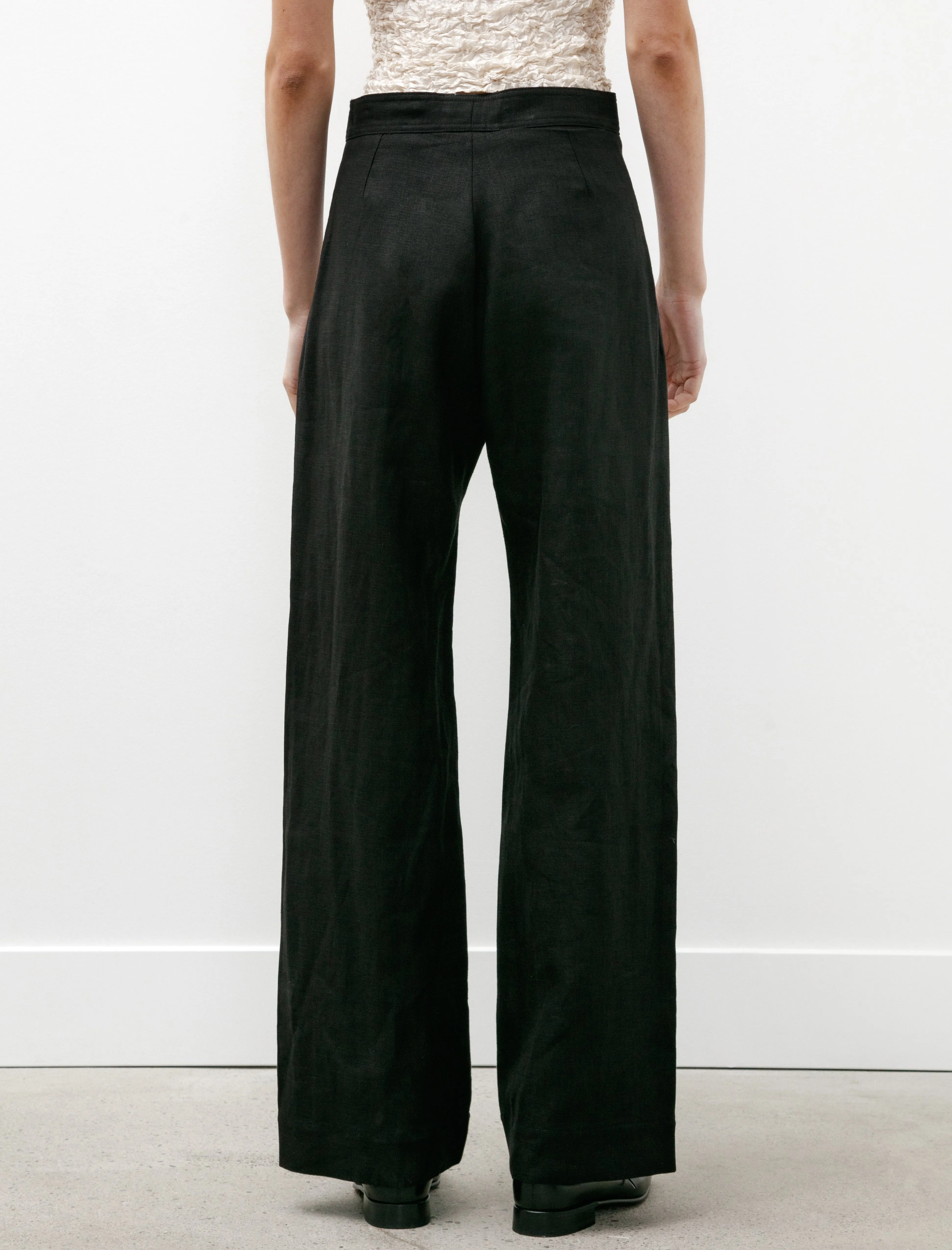 Linen Sailor Trousers Black