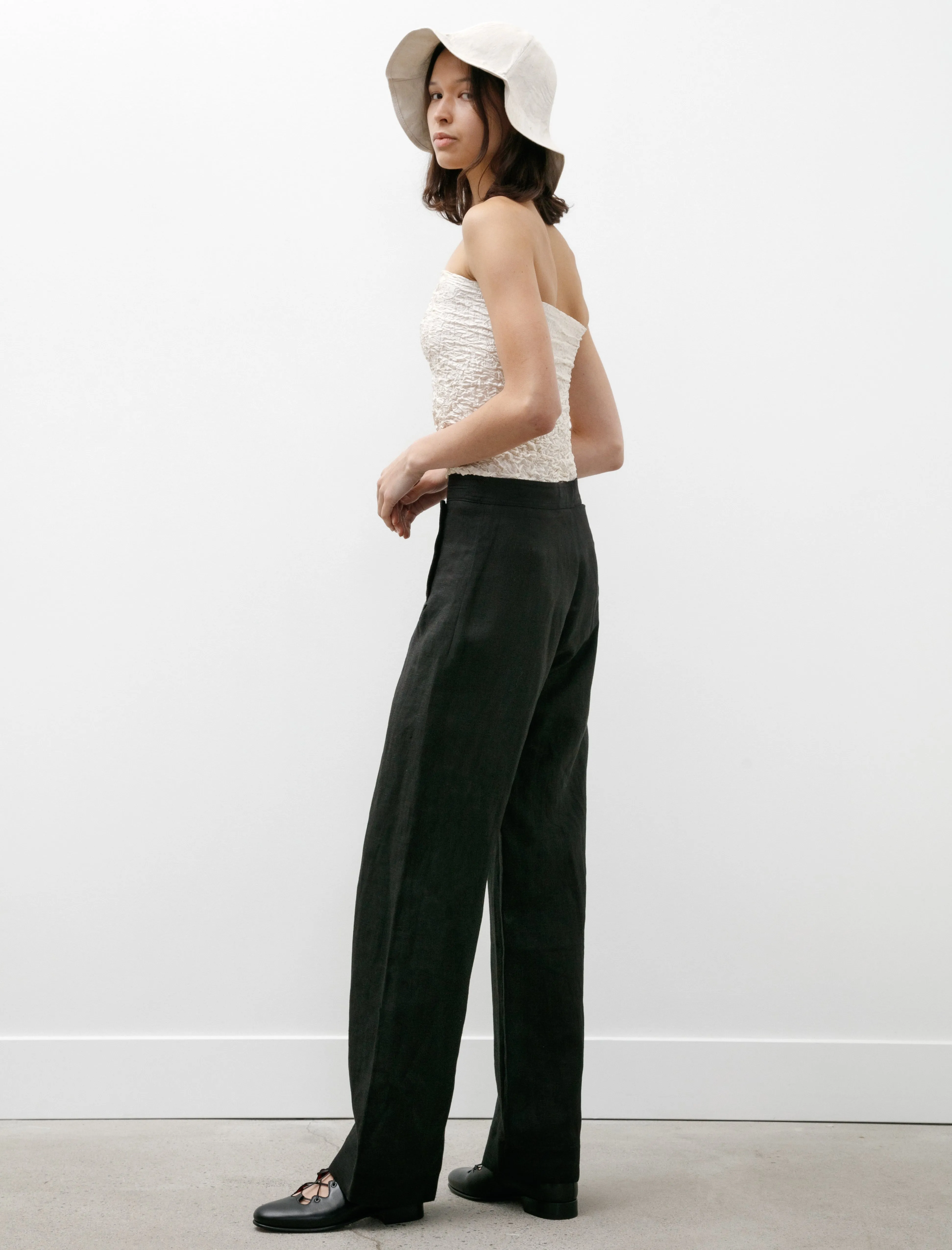 Linen Sailor Trousers Black