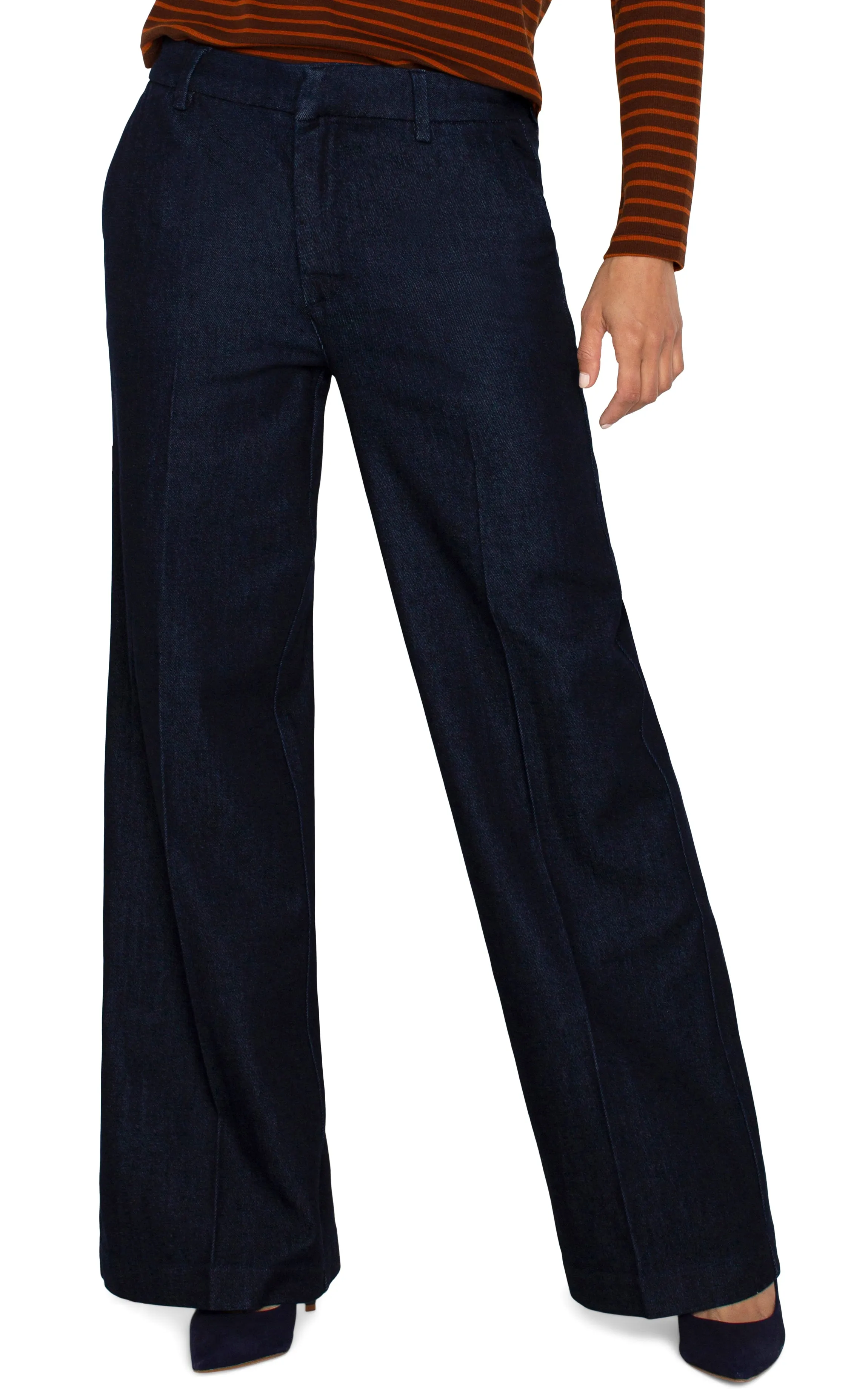 Liverpool Kelsey Wide Leg Trouser 31" inseam (Indigo Rinse)