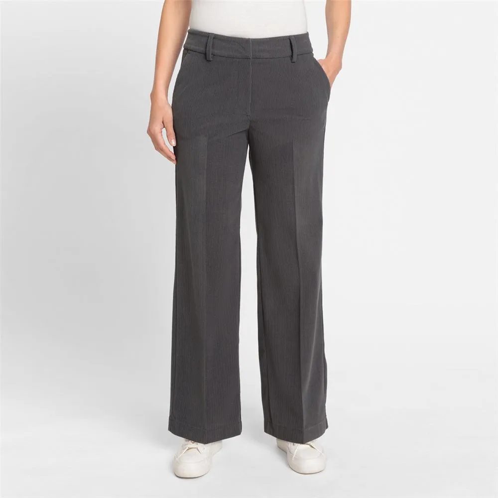 Long Casual Cord Trouser in Dark Slate