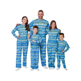 Los Angeles Chargers NFL Ugly Pattern Family Holiday Pajamas