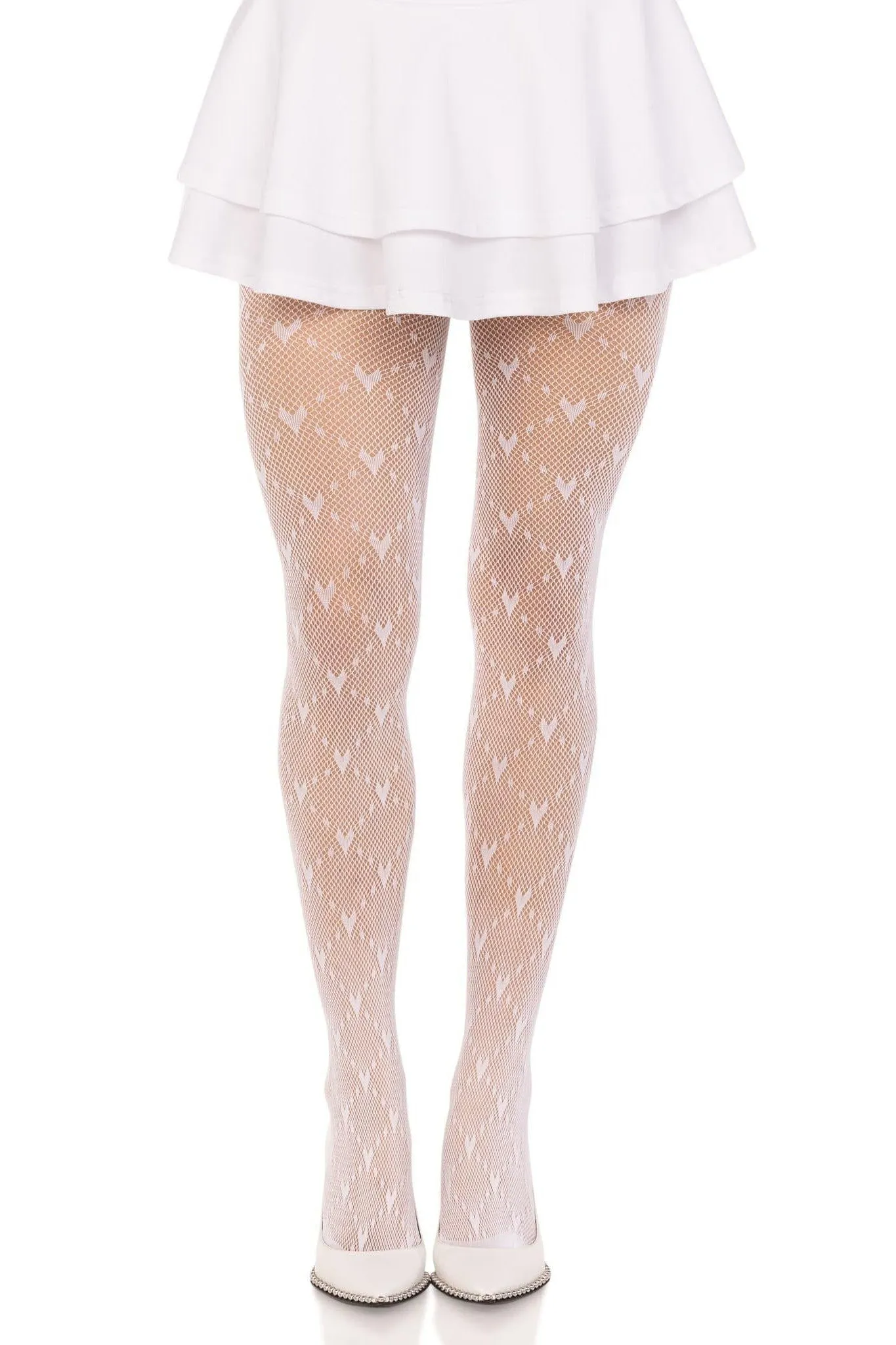 Love Struck Heart Net Tights