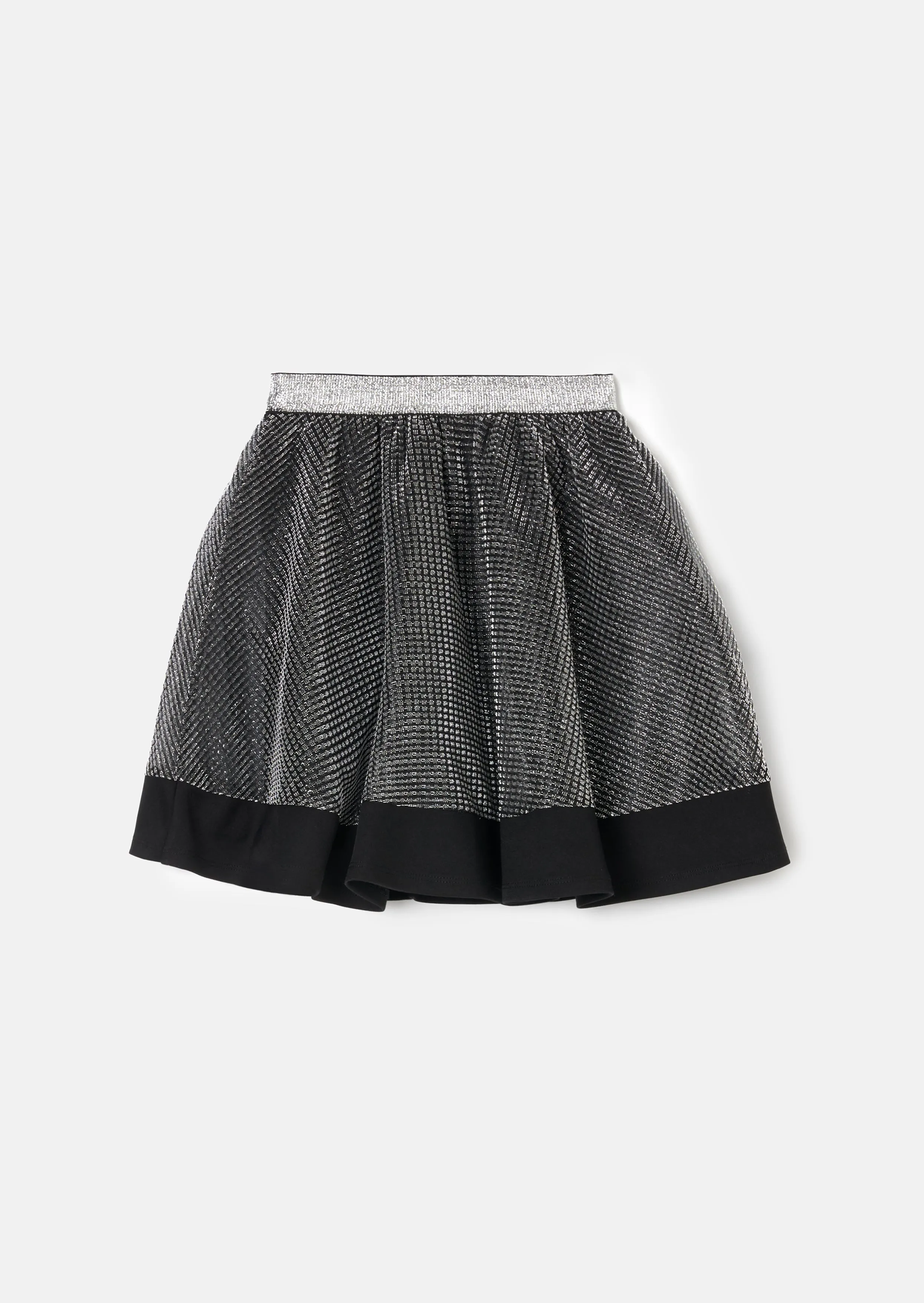 Maddie Silver Metallic Mesh Skirt