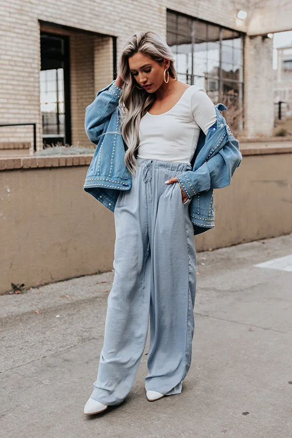 Major Milestone High Waist Pants In Sky Blue