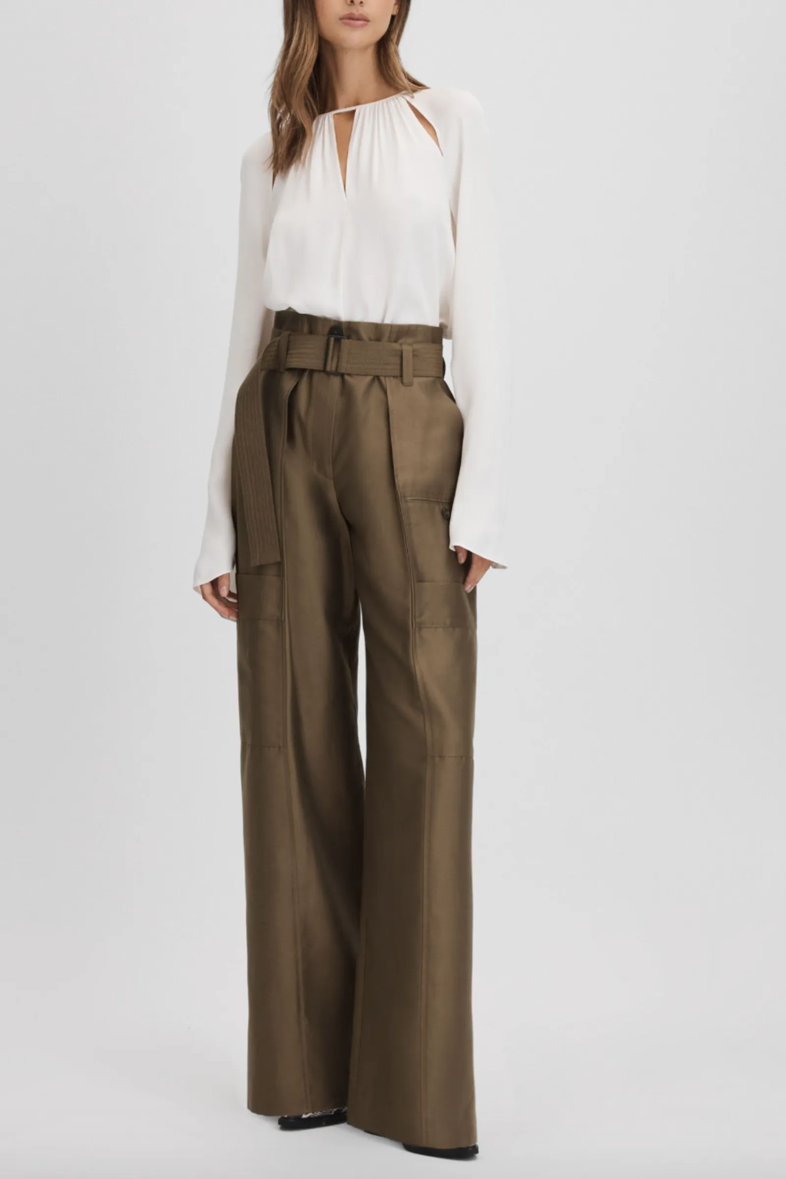 Maria Wide Leg Paper Bag Trousers