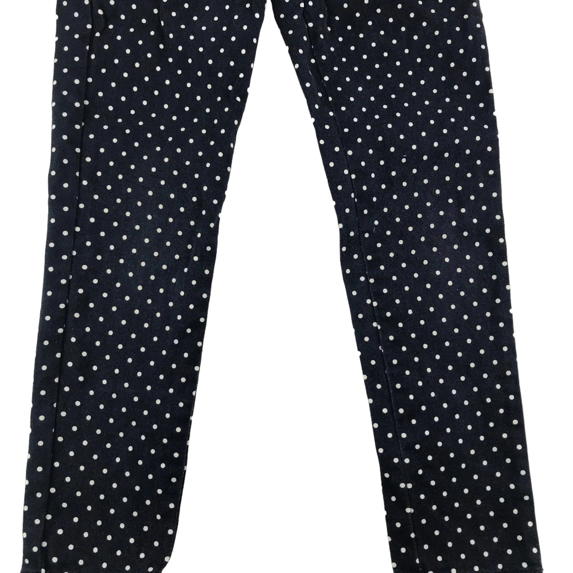 Matalan Trousers Age 8 Navy Spotty Polka Dot