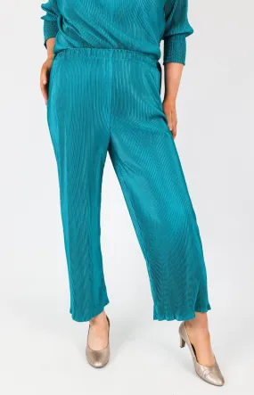 Mellomi Tina Plisse Trousers in Teal