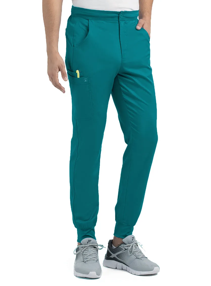 Men's Half Elastic Waistband Jogger Pant by Maevn XS-3XL / Teal