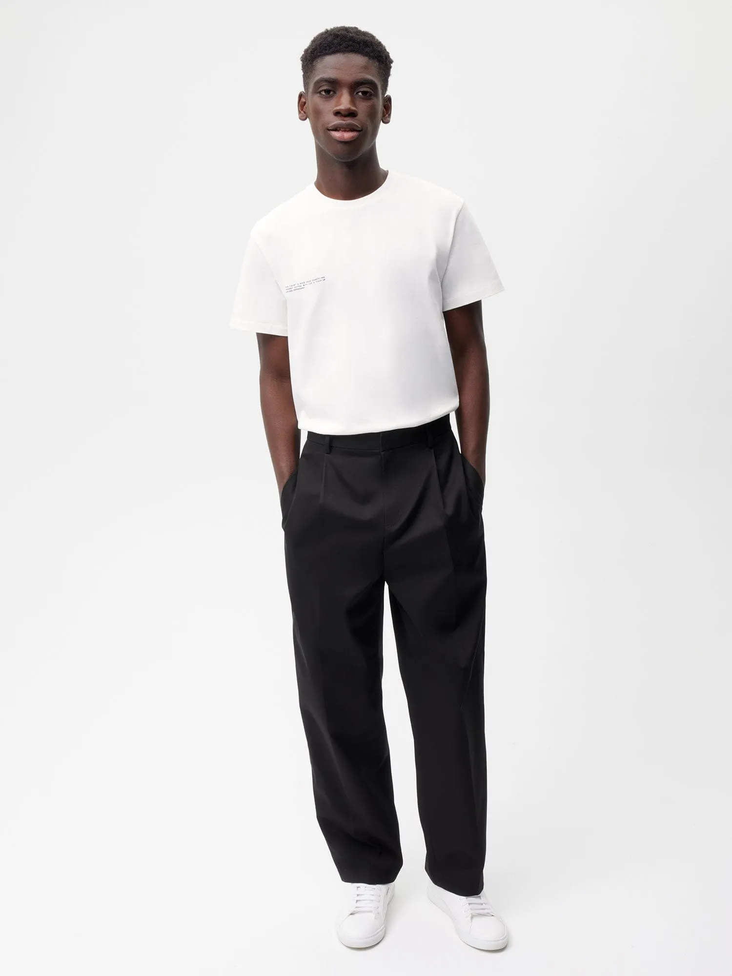 Men's Organic Cotton Tailored Trousers—black