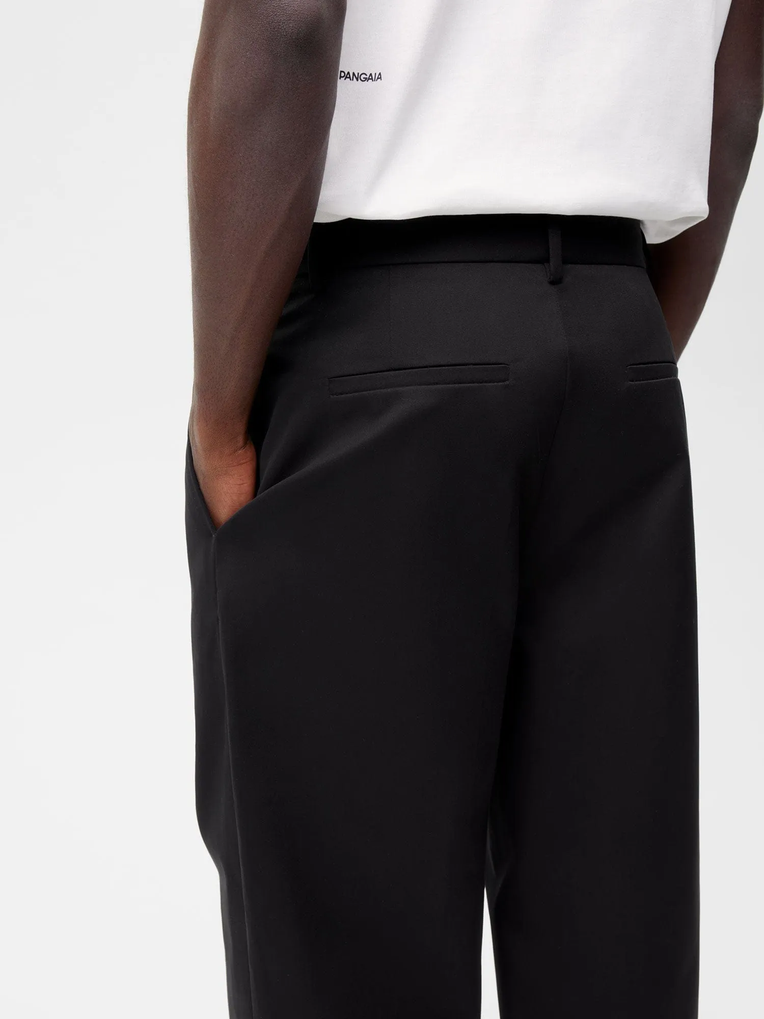 Men's Organic Cotton Tailored Trousers—black