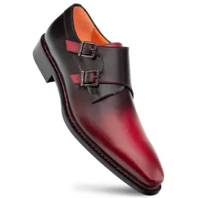 Mezlan Pintor Burgundy Bi-Tone Double Monk Strap Shoes