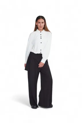 Mini Wide Leg Trousers in Black