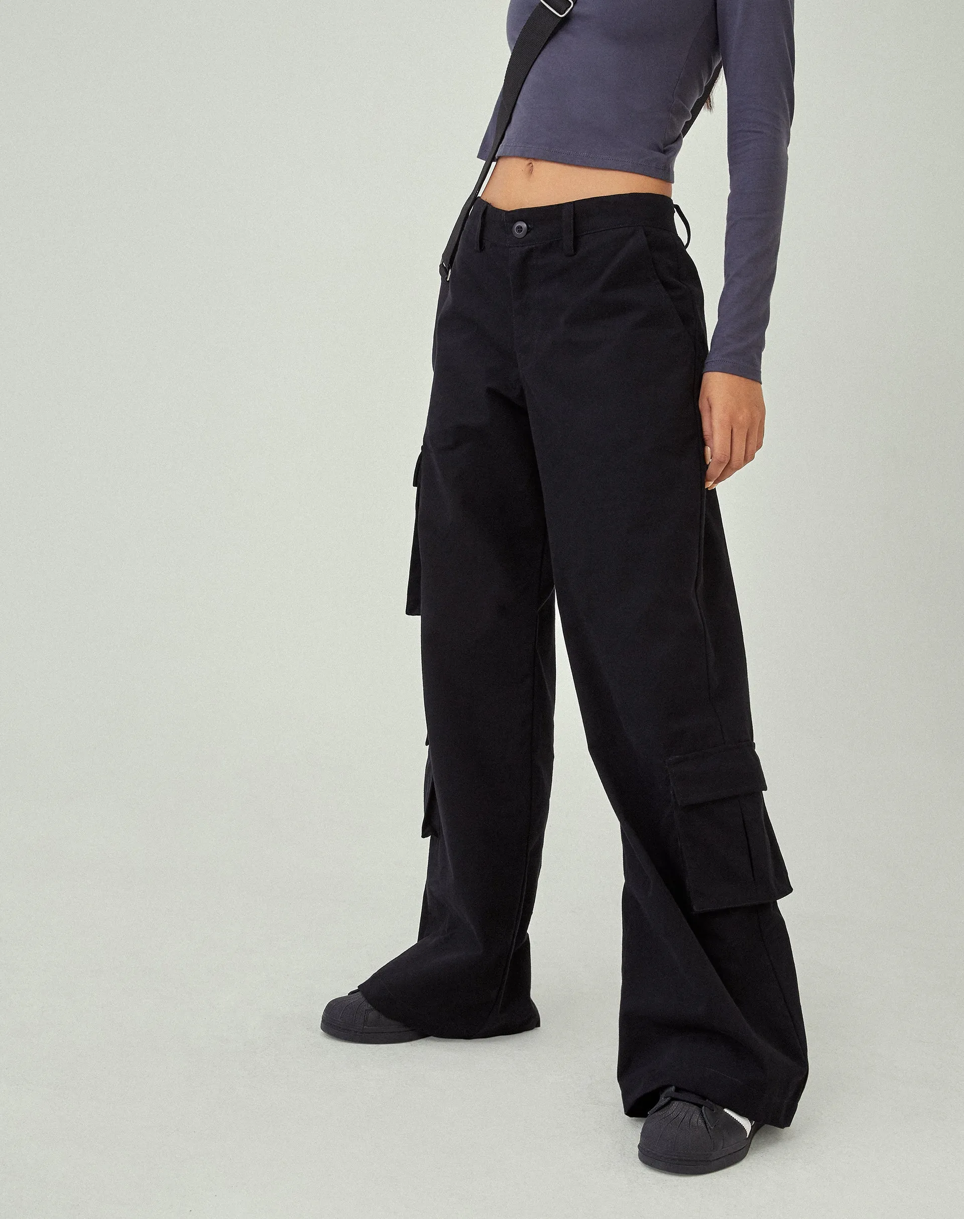 MOTEL X JACQUIE Shan Wide Leg Trouser in Black