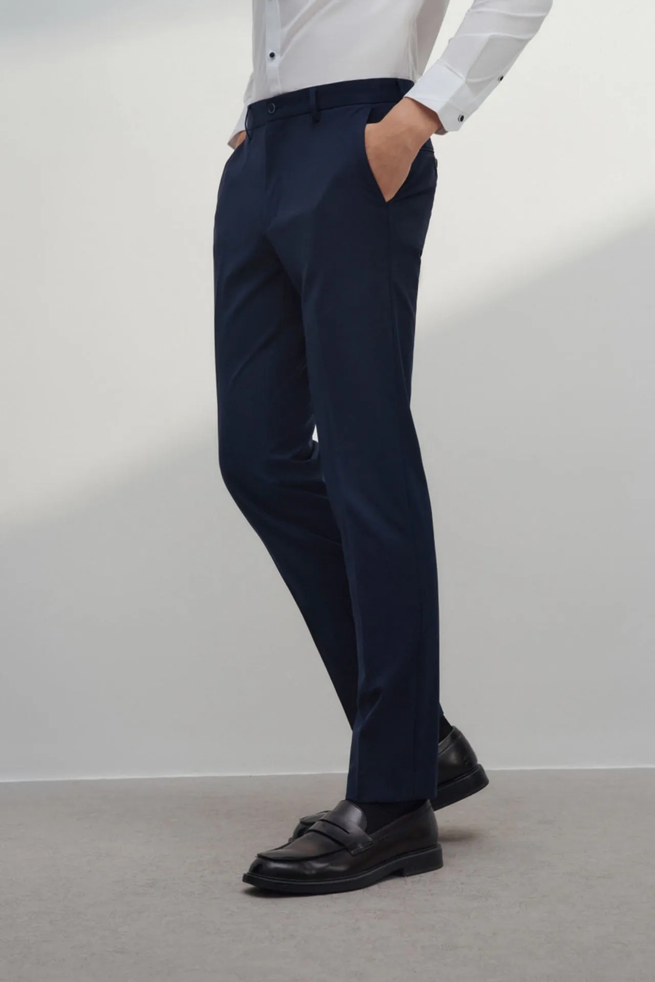 Multi-Way Stretch Slim Fit Plain Suit Pants