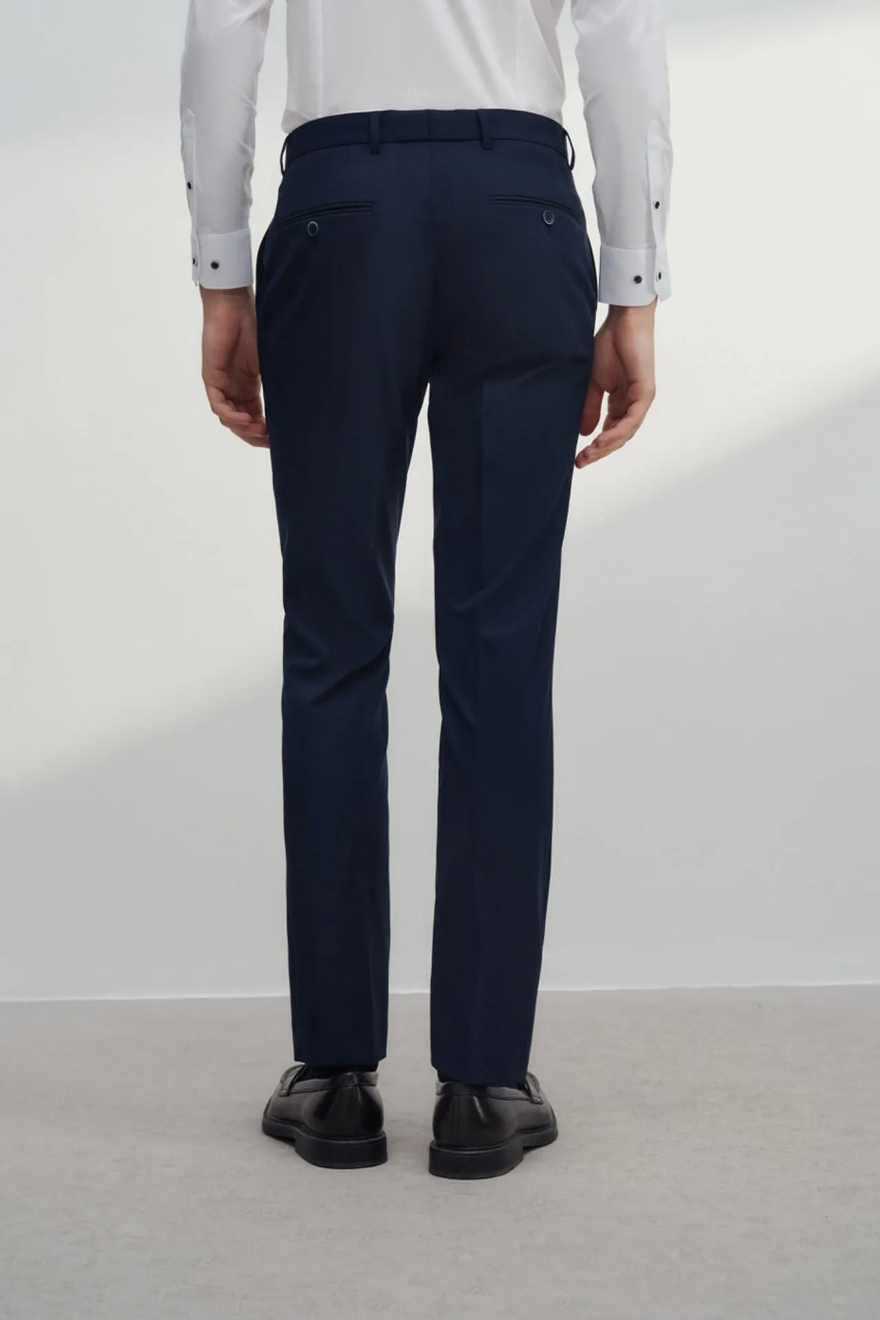 Multi-Way Stretch Slim Fit Plain Suit Pants