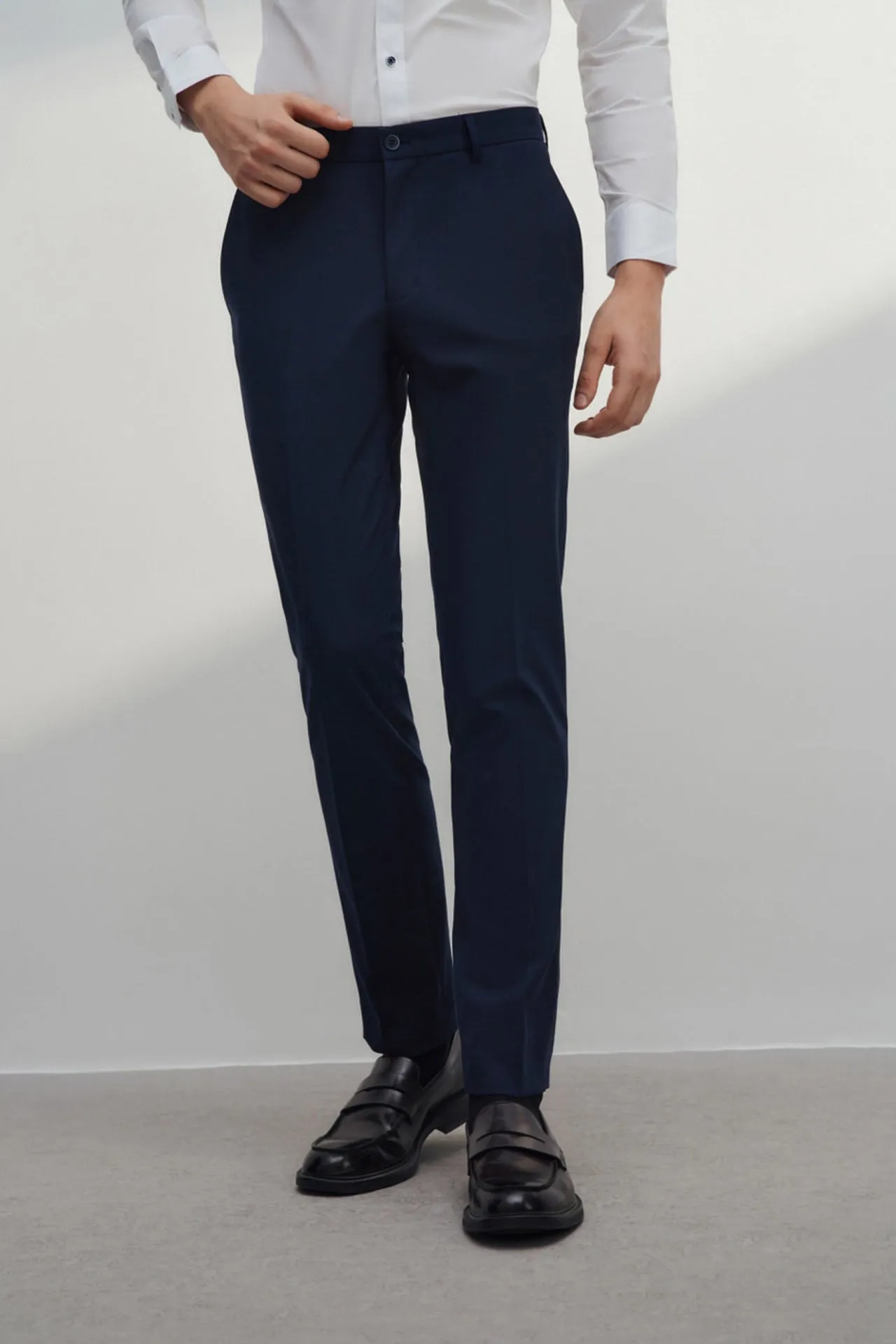 Multi-Way Stretch Slim Fit Plain Suit Pants