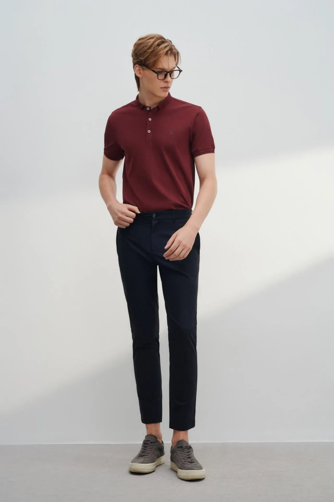 Multi-Way Stretch Slim Tapered Fit Casual Pants