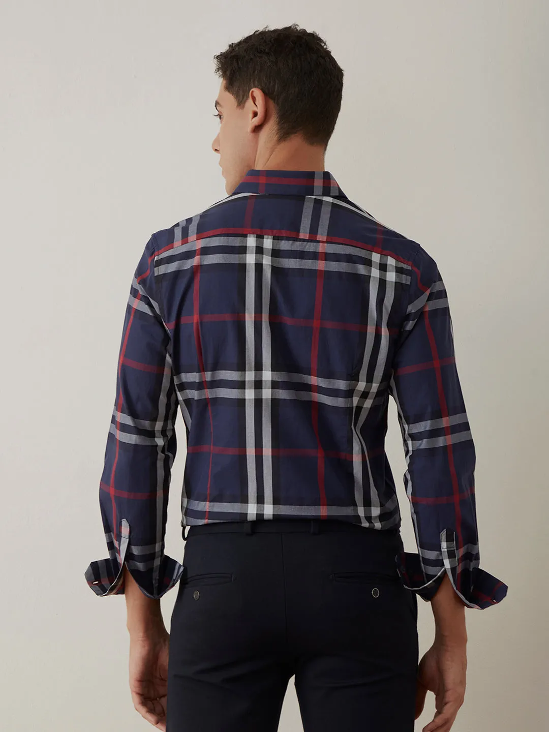 Navy Checks Casual Shirt