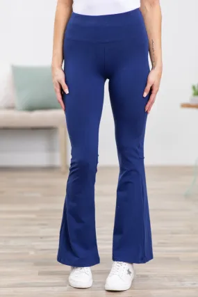 Navy High Waist Flare Yoga Pants