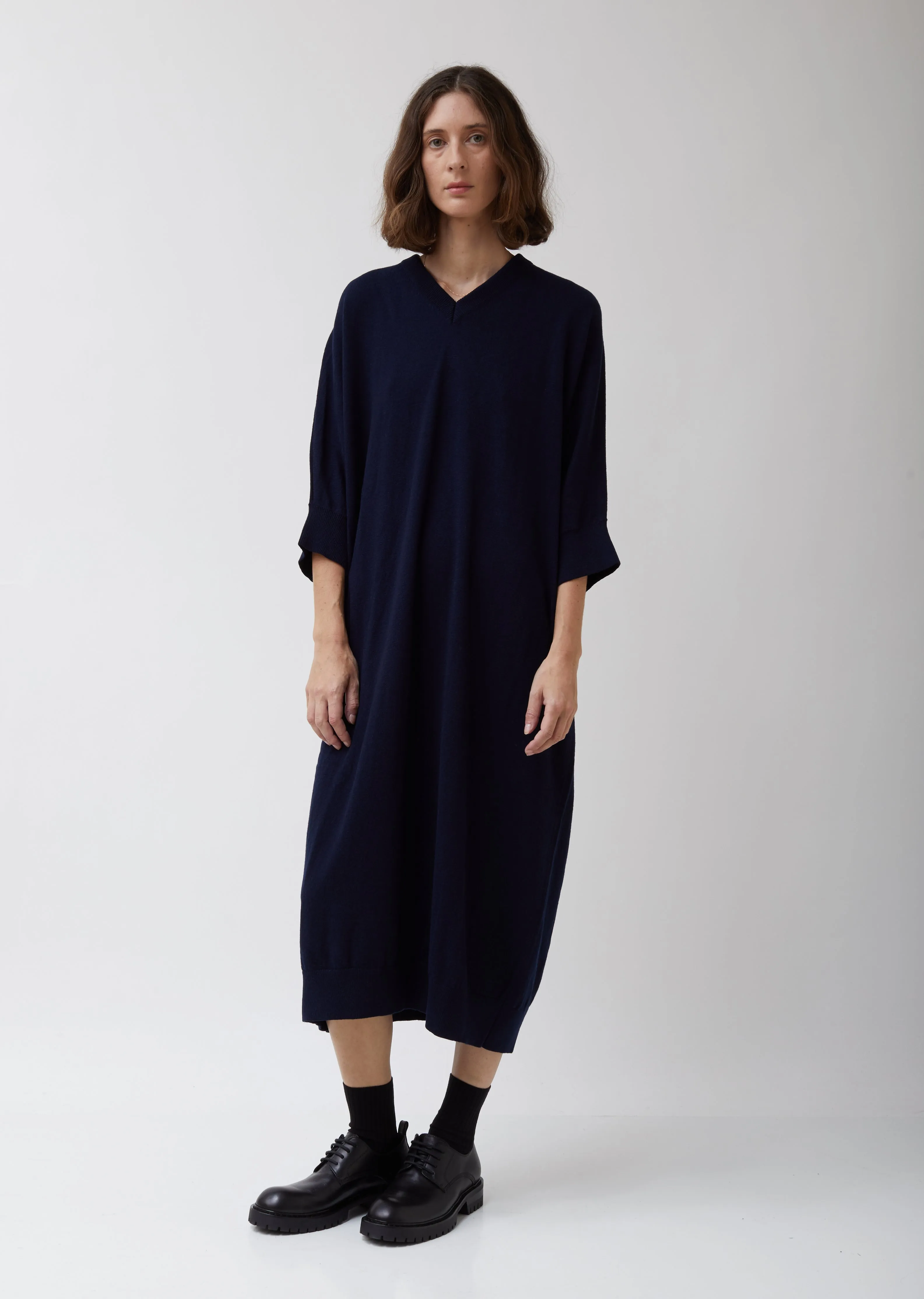 Navy Lambswool Long Dress