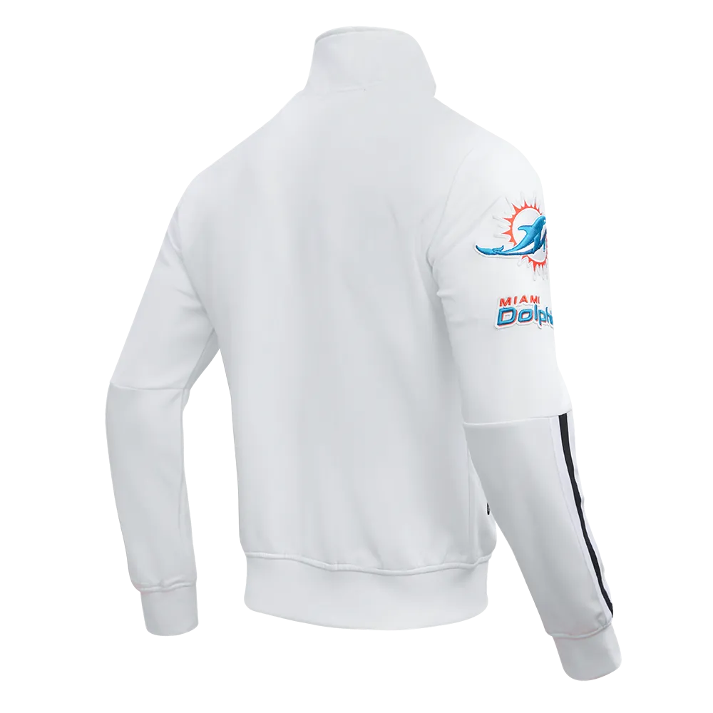 NFL MIAMI DOLPHINS CLASSIC MEN'S DK TRACK JACKET (WHITE/BLACK)