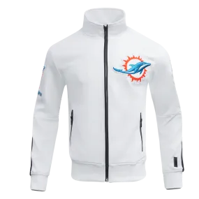 NFL MIAMI DOLPHINS CLASSIC MEN'S DK TRACK JACKET (WHITE/BLACK)