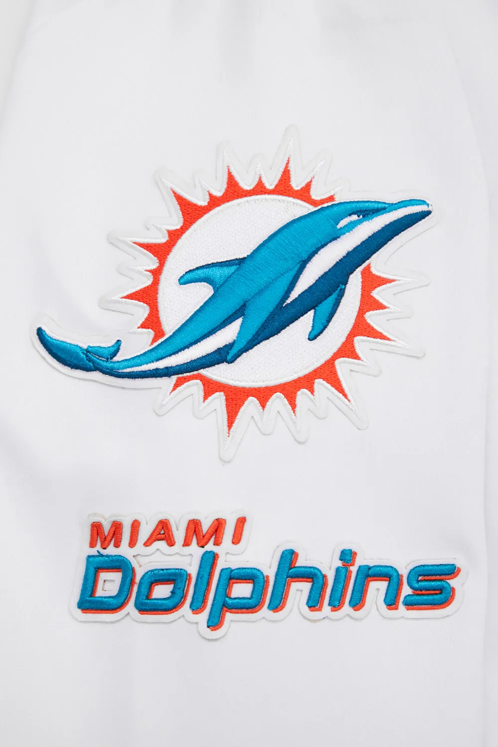 NFL MIAMI DOLPHINS CLASSIC MEN'S DK TRACK JACKET (WHITE/BLACK)