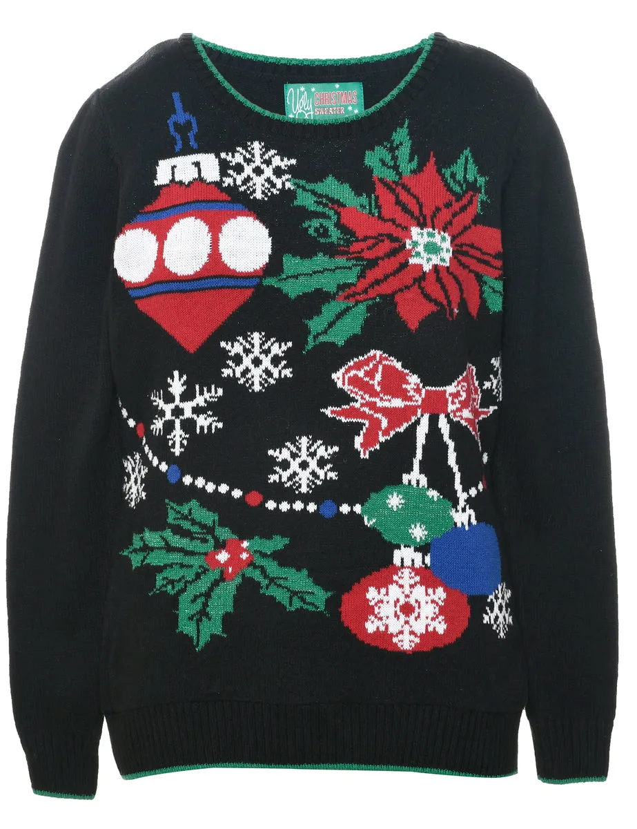 Nordic Pattern Christmas Jumper - M