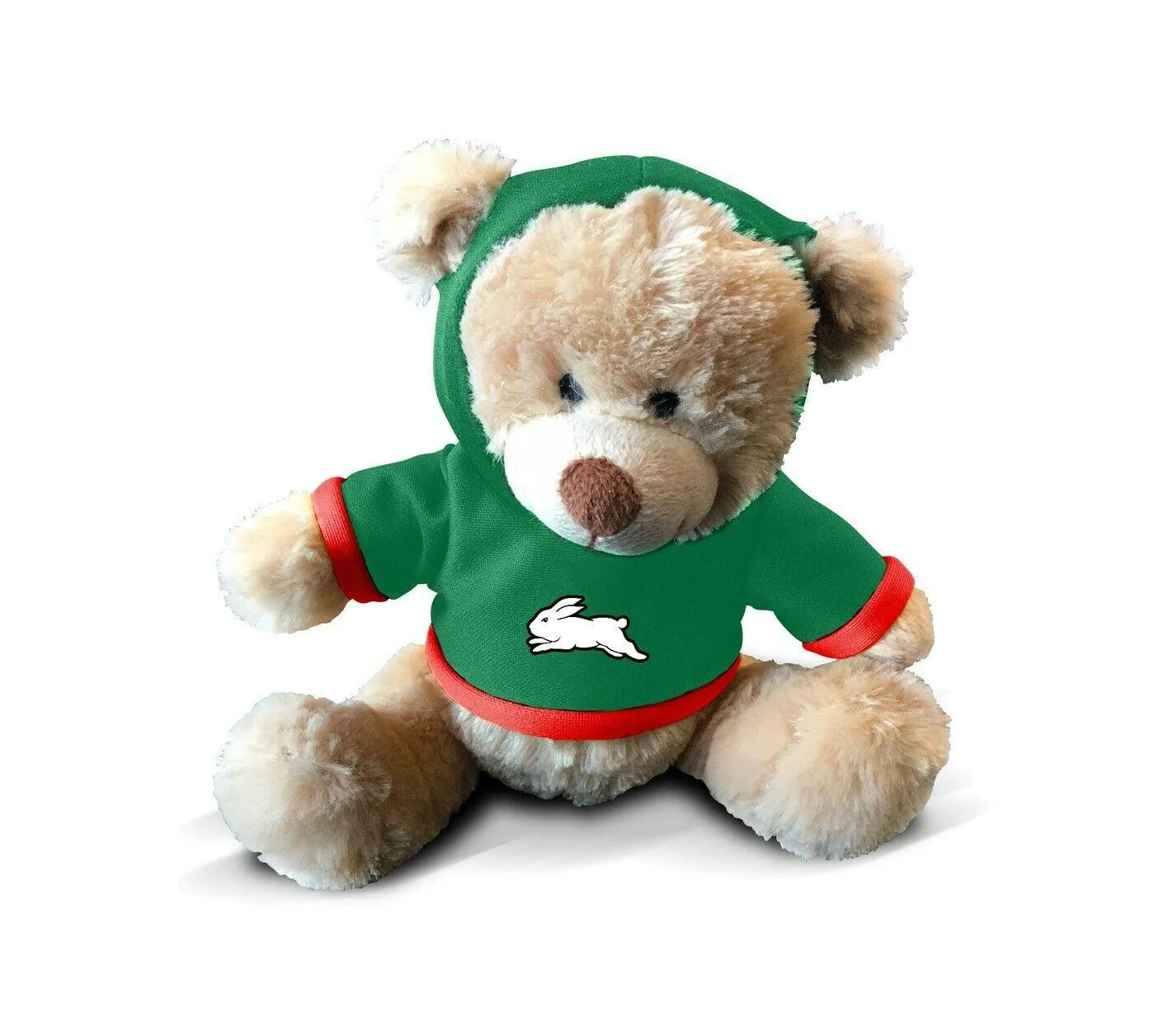 NRL Plush Teddy Bear With Hoodie Jumper - South Sydney Rabbitohs - 7 Inch Tall