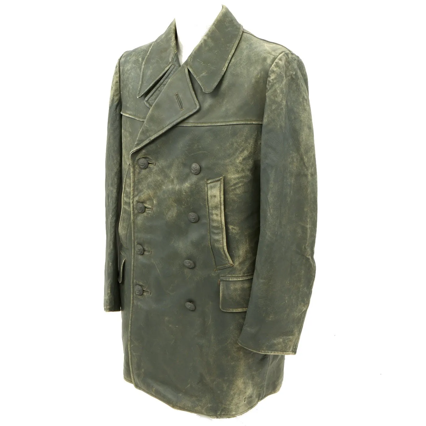 Original German Kriegsmarine U-Boat Double Breasted Leather Jacket and Trouser Set - Dated 1942