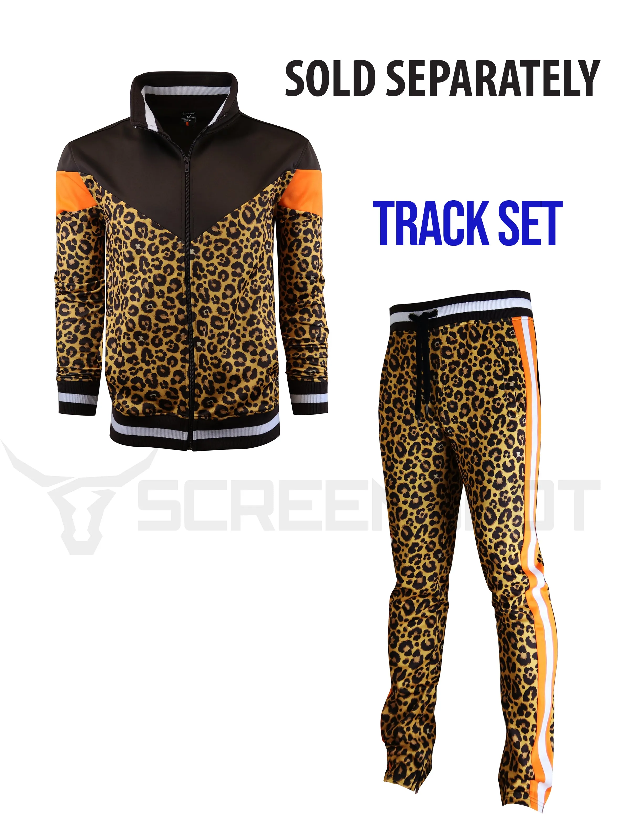 P11005-PRINT TRACK PANTS (BROWN/TR)