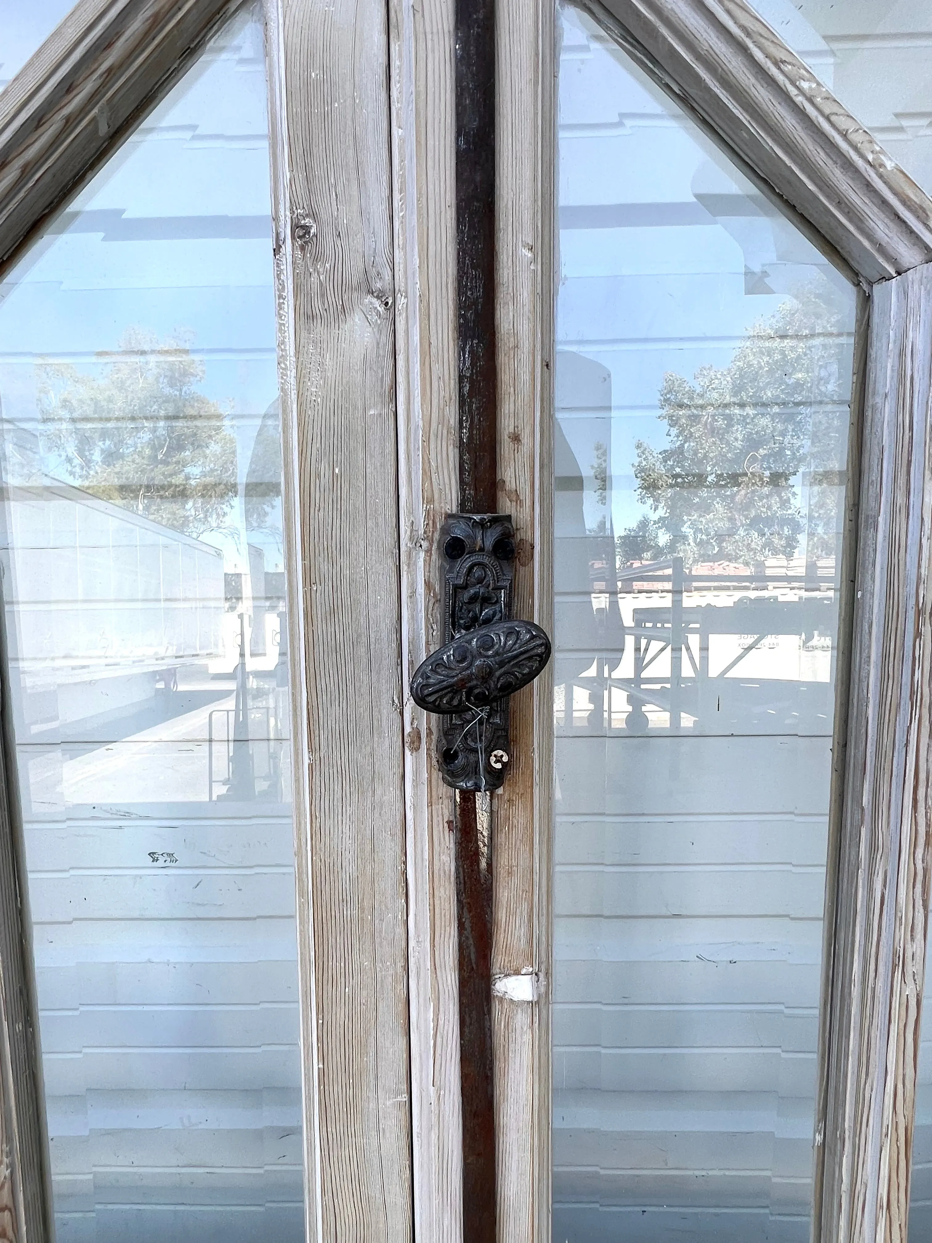 Pair of French Doors with Arched Transom