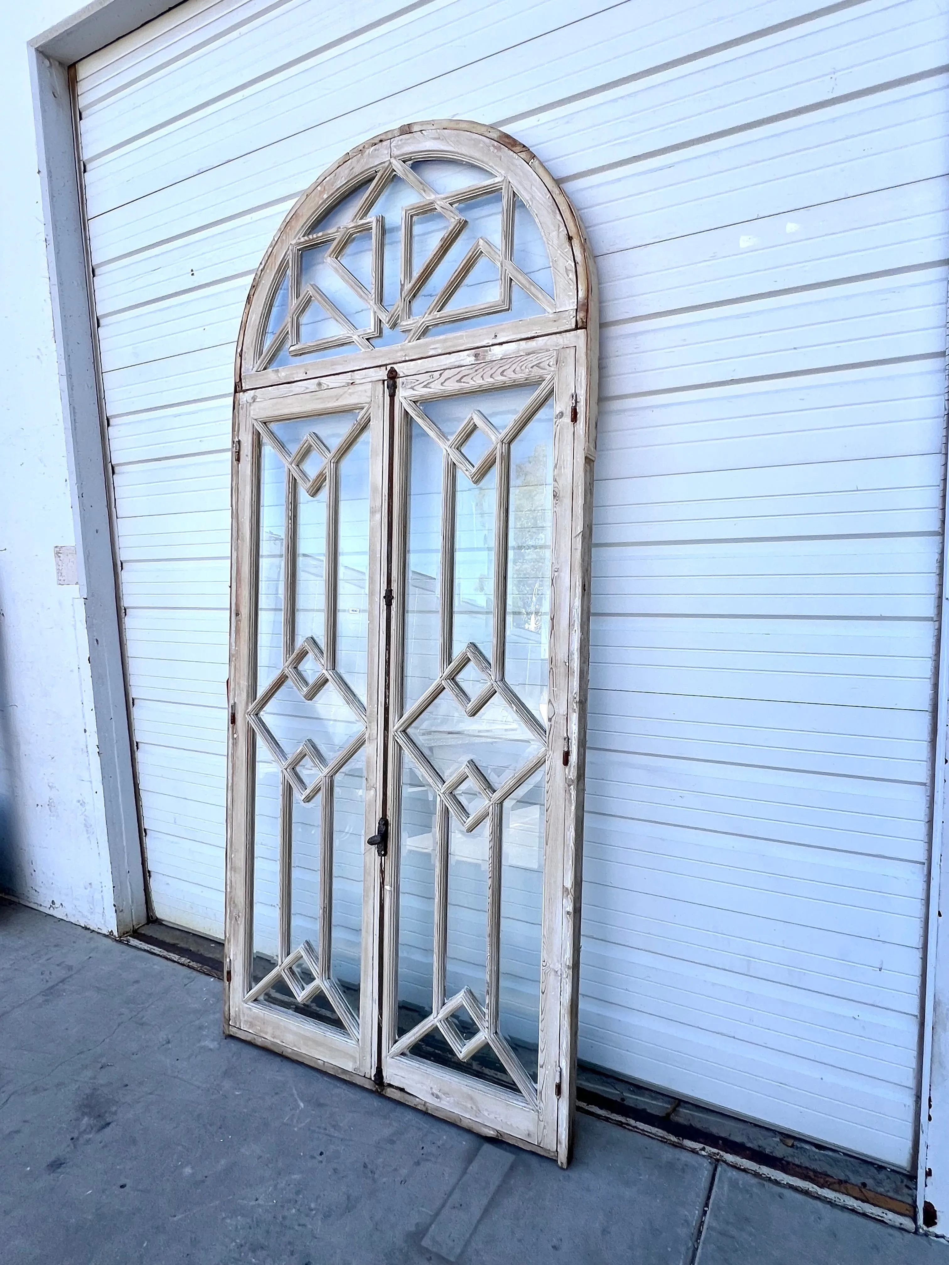 Pair of French Doors with Arched Transom